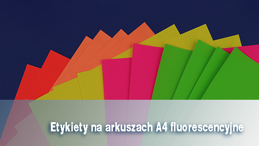 Etykiety samoprzylepne na arkuszach A4 fluorescencyjne
